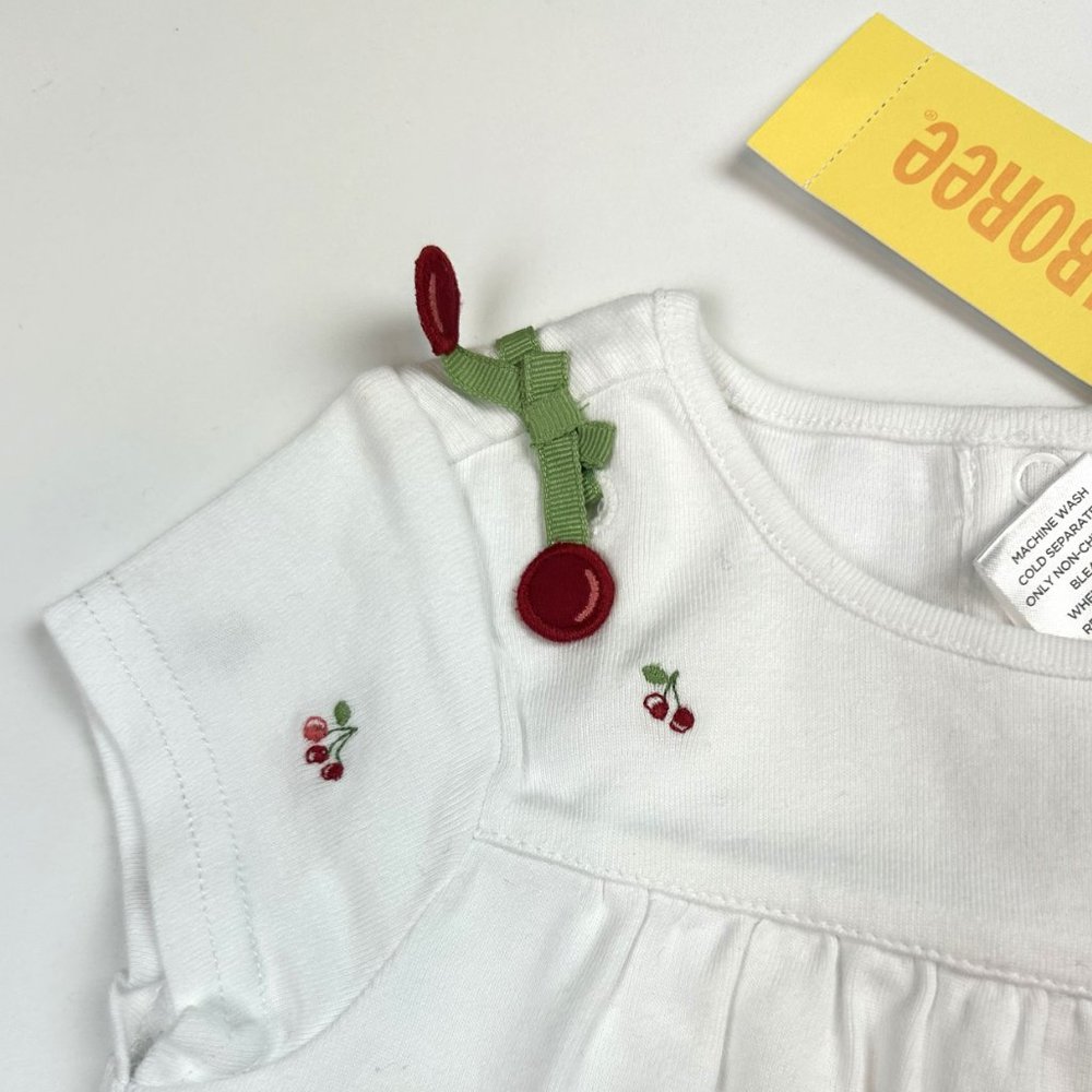 NWT Gymboree Girl Seersucker Stripe Cheery Capri & Cherry Top Size 18-24 Months - Picture 7 of 8